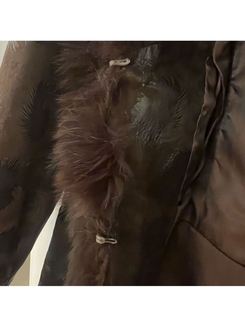 Elegant Vintage Brown Real Fur Leather Jacket/Blazer S - Picture 6 of 7